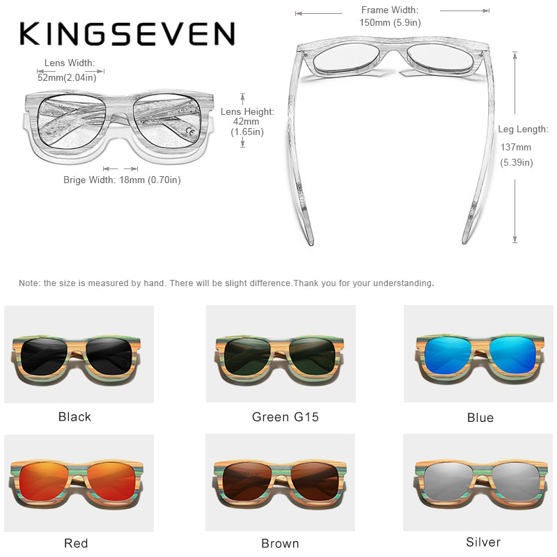 KINGSEVEN Sunglasses Wooden Series N5915