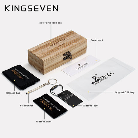 KINGSEVEN Sunglasses Wooden Series N5512